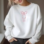 Cute Bow Embroidered Gemma Sweatshirt Dainty Bow Sweatshirt