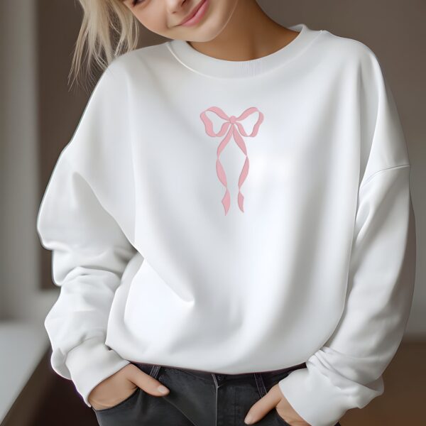 Cute Bow Embroidered Gemma Sweatshirt Dainty Bow Sweatshirt