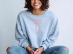 Cute Bow Embroidered Gemma Sweatshirt Dainty Bow Sweatshirt