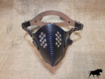 Hand made leather Steampunk Mask, black with silver eyelets