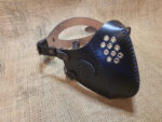 Hand made leather Steampunk Mask, black with silver eyelets
