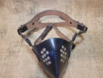 Hand made leather Steampunk Mask, black with silver eyelets