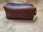 Hand made leather Dopp Kit/Shaving bag - Hockey lining
