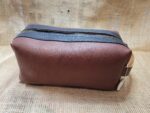 Hand made leather Dopp Kit/Shaving bag - Hockey lining