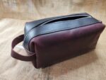 Hand made leather Dopp kit, shaving bag - Motorcycle
