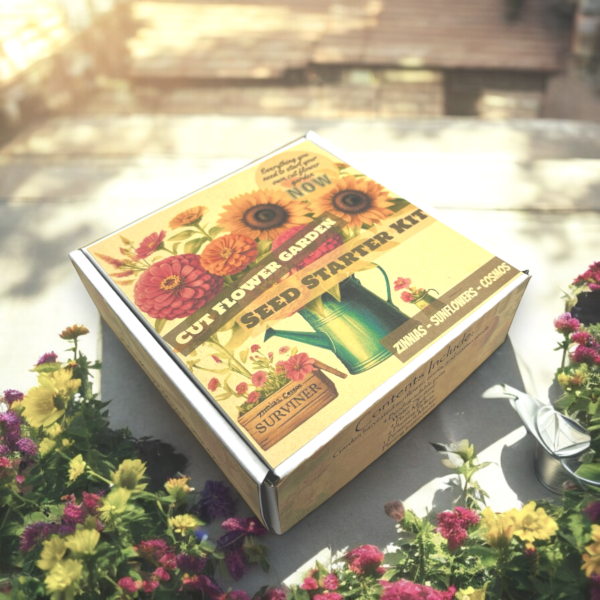 Cut Flower Garden Kit w/ Zinnia, Cosmo, and Sunflower seeds