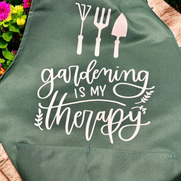Garden Apron with Pockets - Green with Charming Design Choices
