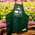 Garden Apron with Pockets - Green with Charming Design Choices