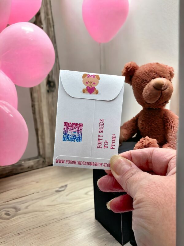 Seed Packages - Valentine's Day Gift for Kids - Includes Poppy Seeds