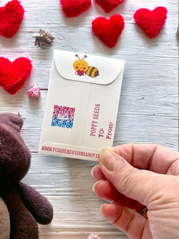 Seed Packages - Valentine's Day Gift for Kids - Includes Poppy Seeds