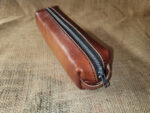 Hand made leather pencil case - light brown