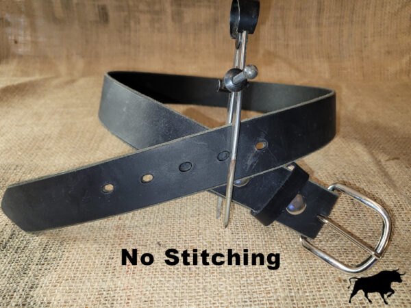 Handmade plain black belt