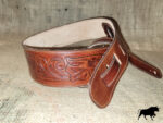 Hand tooled leather guitar strap