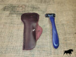 Handmade leather disposible razor case