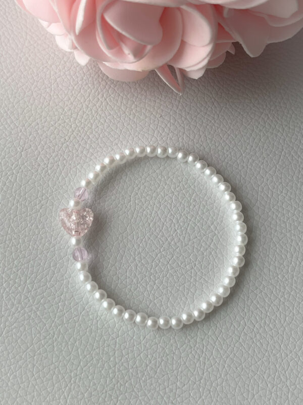 Crackle Pink Heart Bracelet