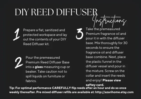 DIY Reed Diffuser Kit ,Home Fragrance, Non Toxic birthday gift Ideas, Odor Eliminator, House Warming, Aromatherapy, create your own