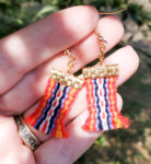 Métis L'Assomption Sash Dangle Earrings - Handmade Alpaca Wool with Infinity Symbol - Hypoallergenic