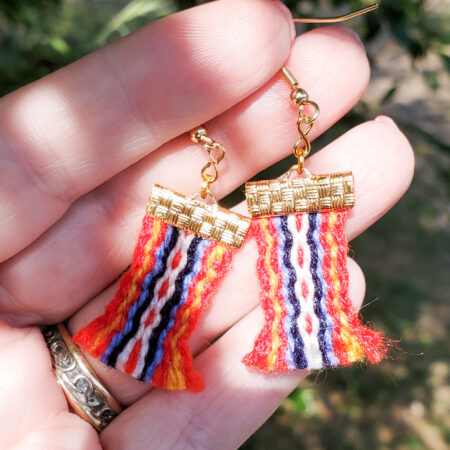 100 percent alpaca wool metis sash dangle earrings