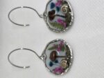 Mushroom and flower in resin earrings