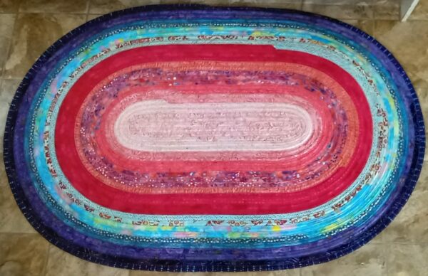 Hand Crafted Oval Jelly Roll Rug Large 36" by 54"