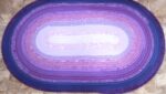 Hand Crafted Oval Jelly Roll Rug Large 30" x 47" Purples