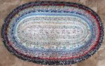 Hand Crafted Oval Jelly Roll Rug Multi Color Floral 24" x 38.5"