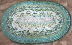 Hand Crafted Jelly Roll Rug Greens 26.5 by 39 inches