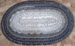 Hand Crafted Jelly Roll Rug Black & White with hint of Gold & Brown 26" by 40"