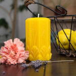 Garden Leaf Beeswax Pillar