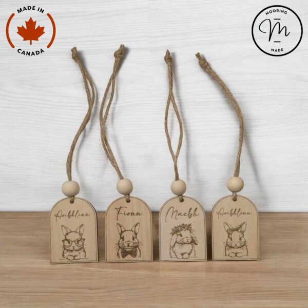 Personalized Wooden Easter Gift Tag Easter Bunny Basket Tag