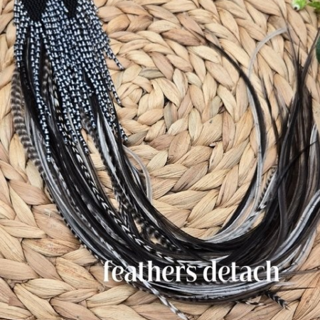 Beaded Earrings with attached feather