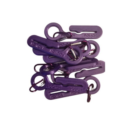 Custom 3D printed hands-free dog waste bag holder showing secure leash attachment and easy-access design, available in multiple colors from Mic-Bot 3D Shop