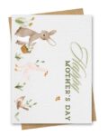 A Mother's day card displaying adorable watercolour spring animals