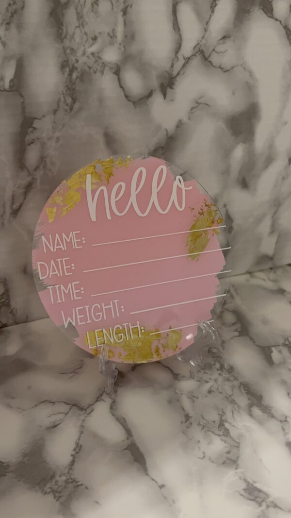 Birth stats plaque
