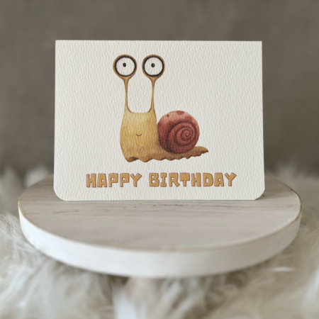 Paper Kuts - Watercolour Quirky Snail With Large Eyes Happy Birthday Card
