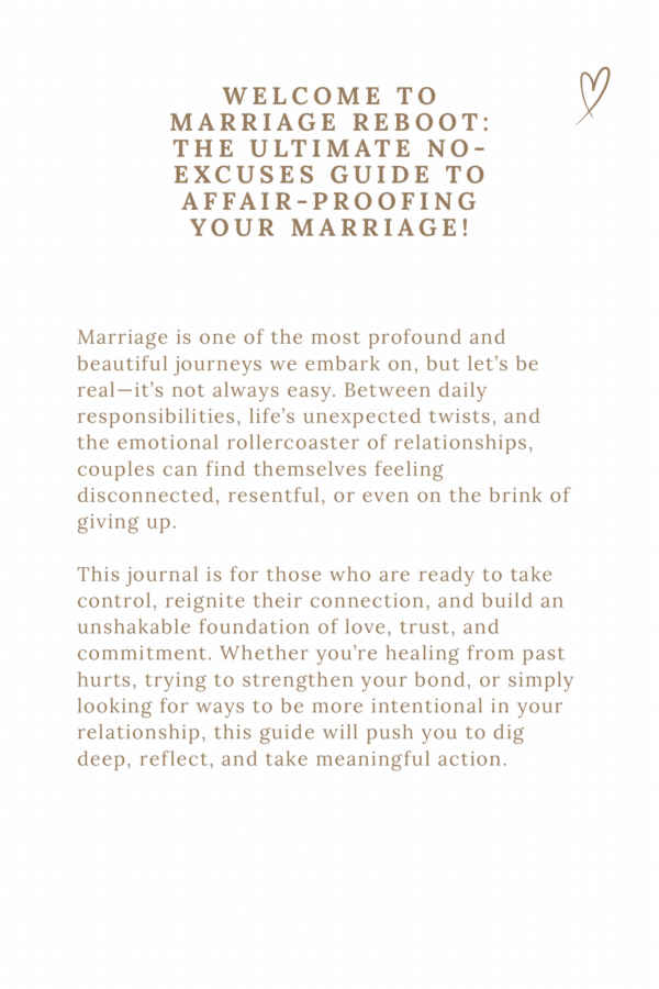 Marriage Reboot: The Ultimate No-Excuses Guide to Affair-Proofing Your Marriage - Downloadable