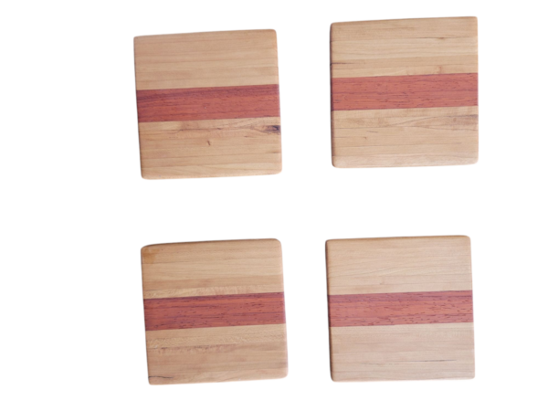 Cherry and Paduk Engravable Coasters