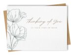 Sympathy card displaying teal tulips and a comforting sentiment
