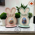 Personalized Easter Chocolate Egg Holder Bunnies Easter Gift Idea