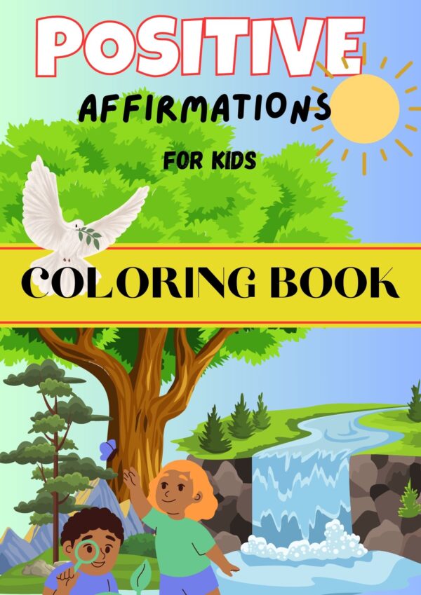 Positive Affirmations Coloring Book for Kids- Digital Download, Printable