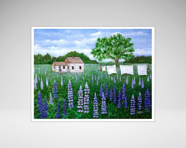 House in a Field Of Lupines Print