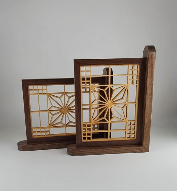 Walnut Kumiko Bookends