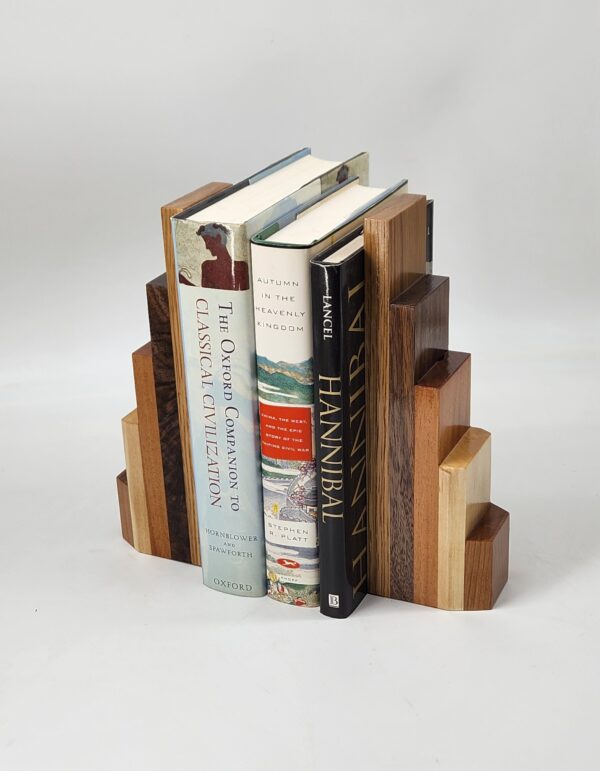 Stepped Wood Bookends