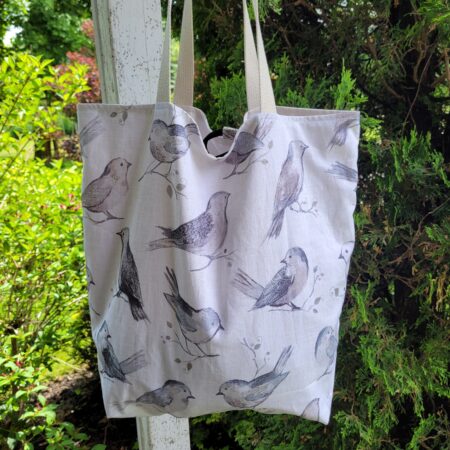 Reusable Cotton Shopping Bag for Purse with birds