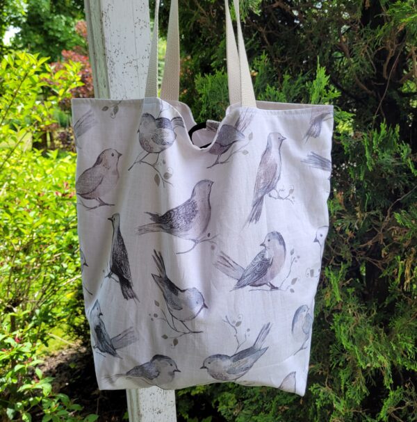 Reusable Cotton Shopping Bag for Purse with birds
