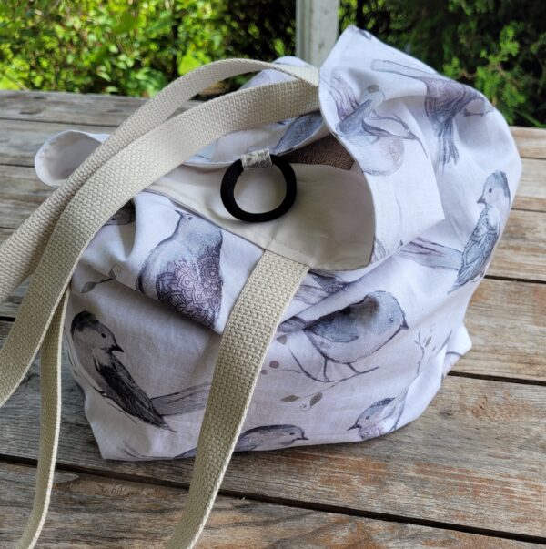 Reusable Cotton Shopping Bag for Purse with birds