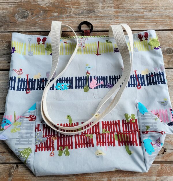 Reusable Cotton Shopping Bag for Purse, funny farm