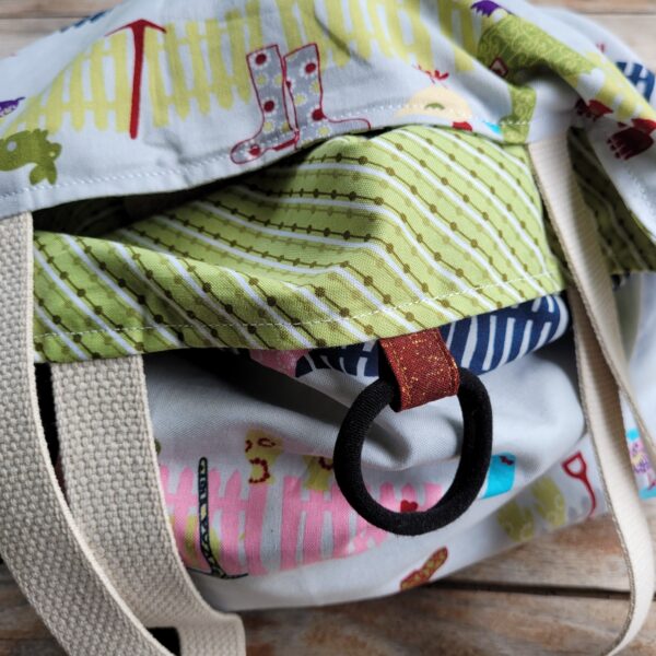 Reusable Cotton Shopping Bag for Purse, funny farm