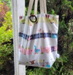 Reusable Cotton Shopping Bag for Purse, funny farm