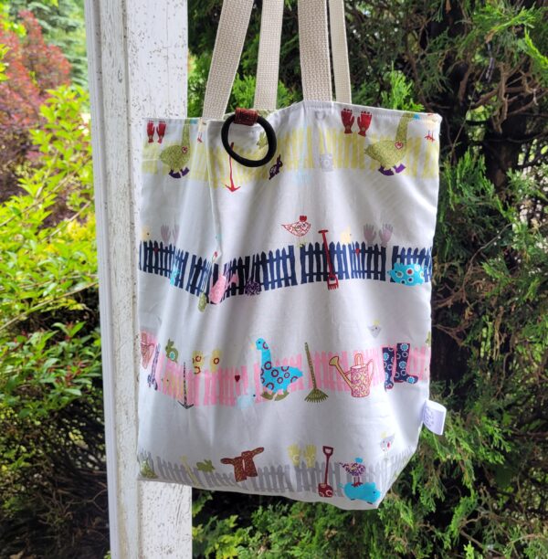 Reusable Cotton Shopping Bag for Purse, funny farm